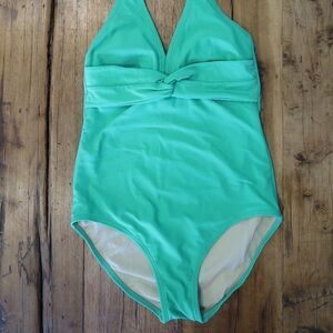 COPY - MERONA GREEN ONE PIECE HALTER SWIM BATHING SUIT SIZE MEDIUM